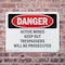Signmission Active Mines Keep Out Trespassers Danger Sign, Plastic, 10in W x 7in L, 2PK OS-2PACK-DS-P-710-L-1892 - alternate 8